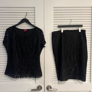 Wool street blouse and skirt set